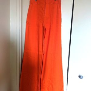 Alice+Olivia wide legs, high waisted, orange pants